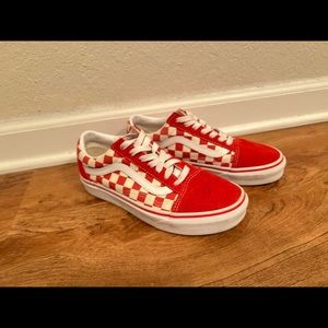 Red vans ;size 6.5w/5.0m